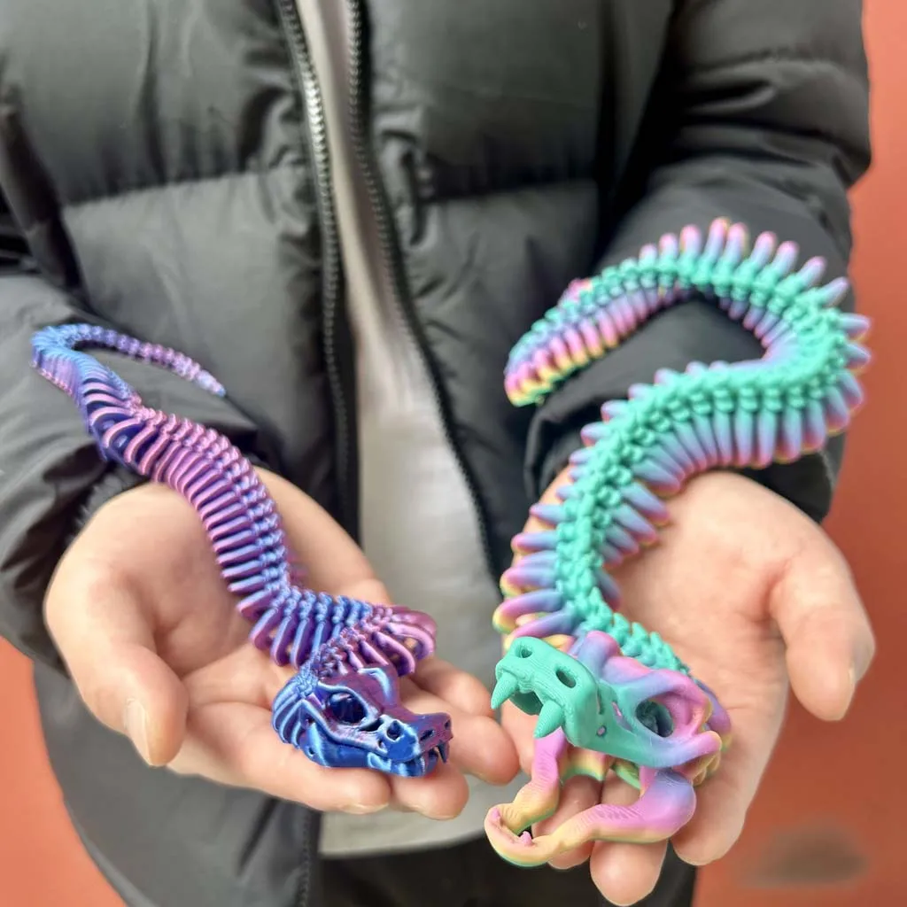 3D-gedruckte JOINT SNAKE-Statue, flexibles 3D-gedrucktes Tier, bunte Figur-Statue, Geschenke, 53 cm/20,87 Zoll, 36 cm/14,17 Zoll – Detail 6