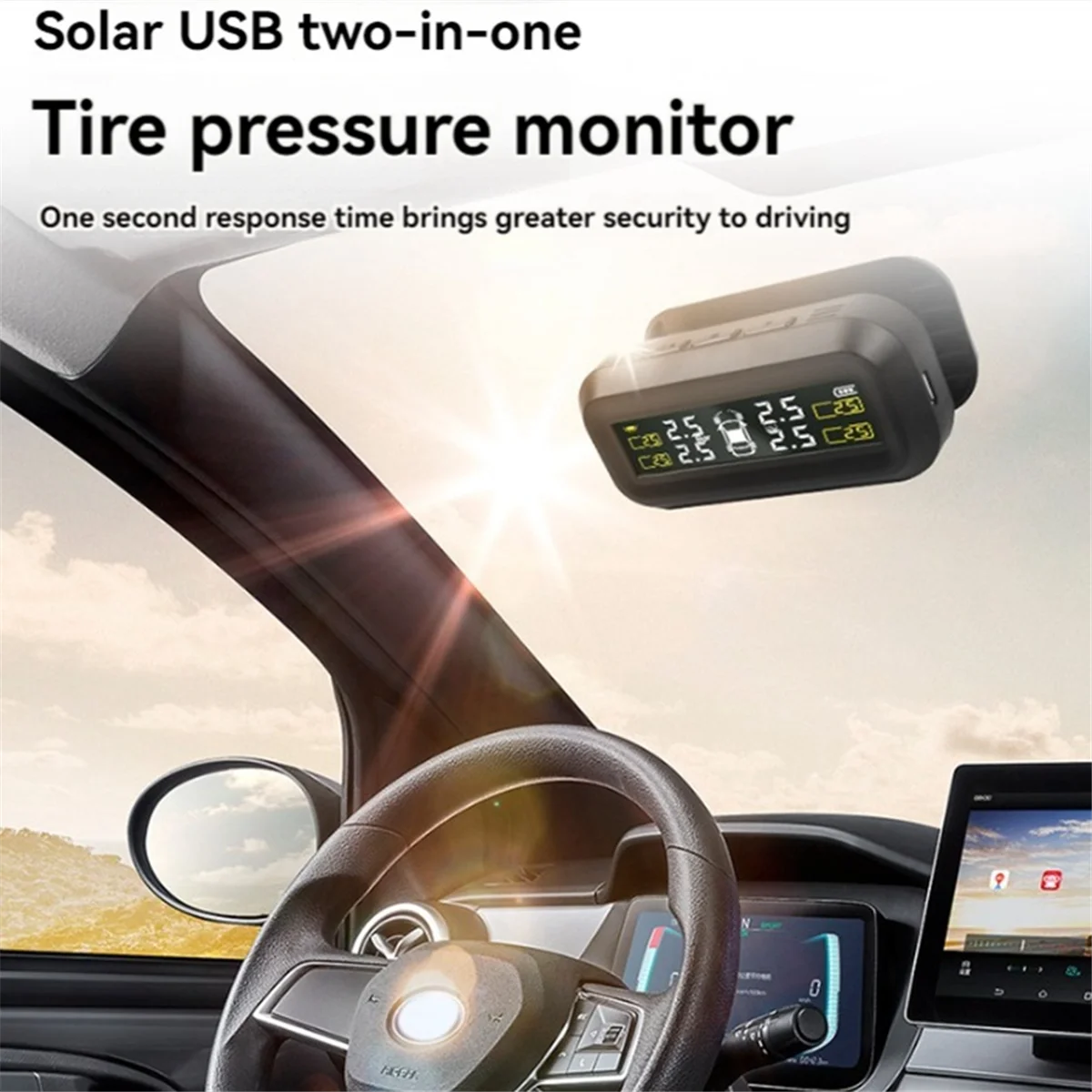 RV/Trailer Tire Pressure Monitoring System, RV TPMS with 4 External Sensors