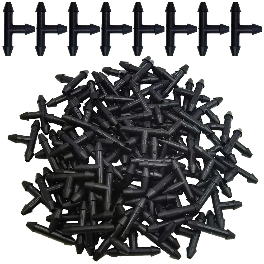 50/100PCS Plastic Barbed 3-Way Tee Connector for 3/5mm Tubing Watering Pipe Hose Couplings Micro Drip Irrigation Garden Tools