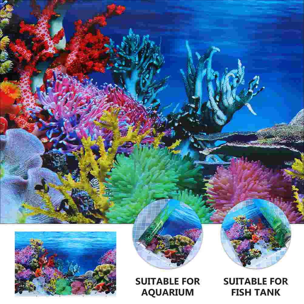 Wallpaper Double Sided Fish Tank Background Decor Aquarium 3d Stickers 80X42CM Thick Film Turtle Landscape Backdrop