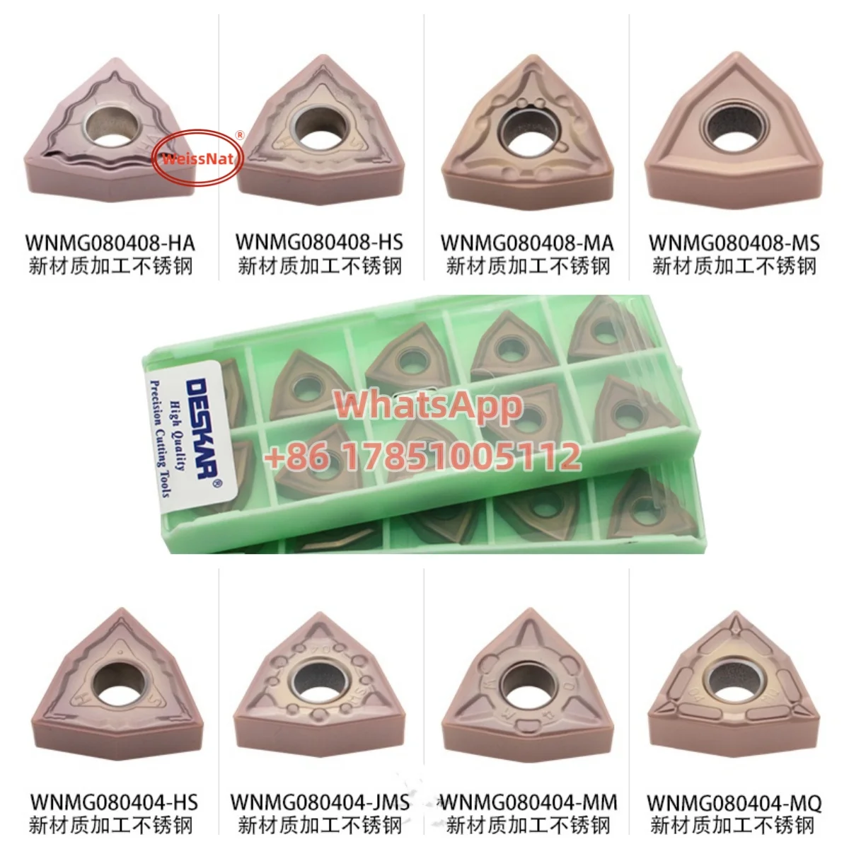 Inserções de Deskar-wnmg Inserção do Carboneto Wnmg080404 Wnmg080404 Wnmg080412 Lf9218 Lf6118 Lf3018 K10