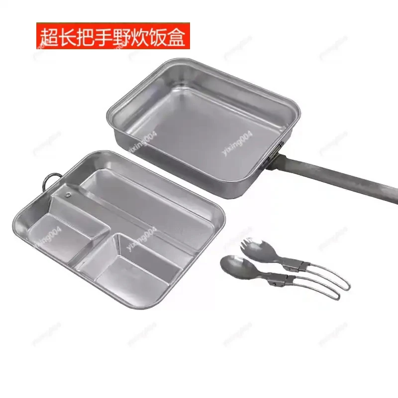 Portable Retro Camping Meal Box Aluminum Frying Pan for Outdoor Travel Use