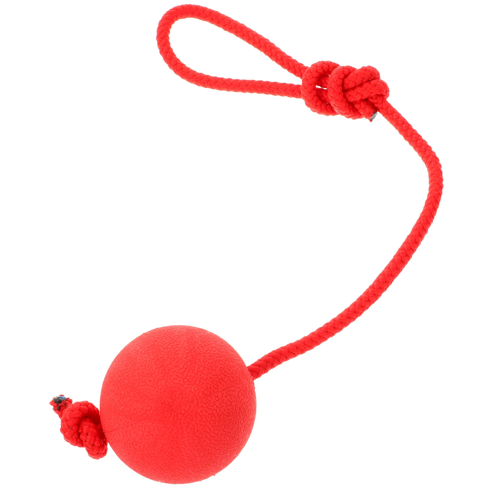 Pet Toy Ball Rope Rubber Solid Elastic Ball Bite-Resistant Pets Supplies Molar Training Tool for Dog Puppy (Red)