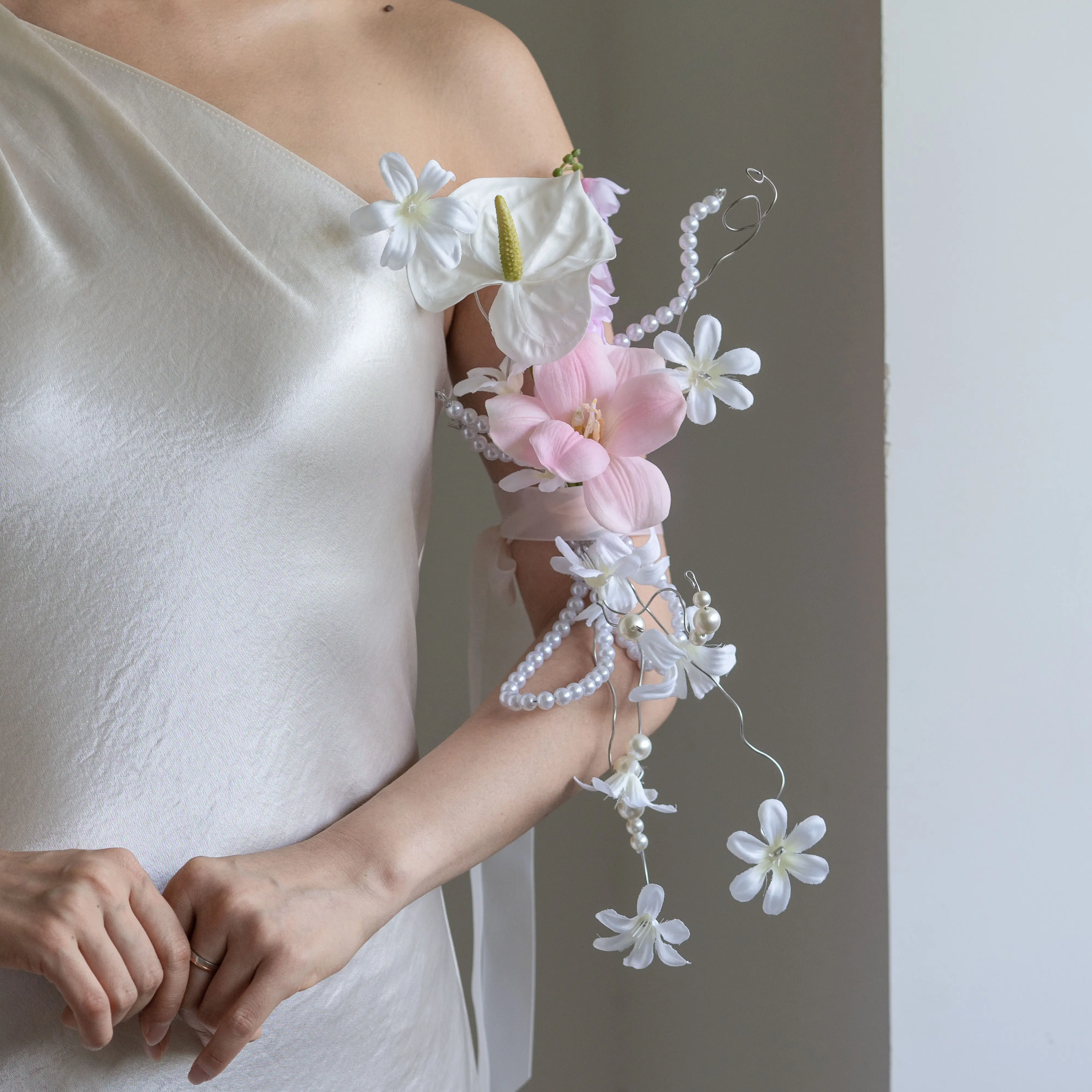 Freeflower free flower, bouquet simulated flower photography props marriage certificate engagement shooting pink hand flower
