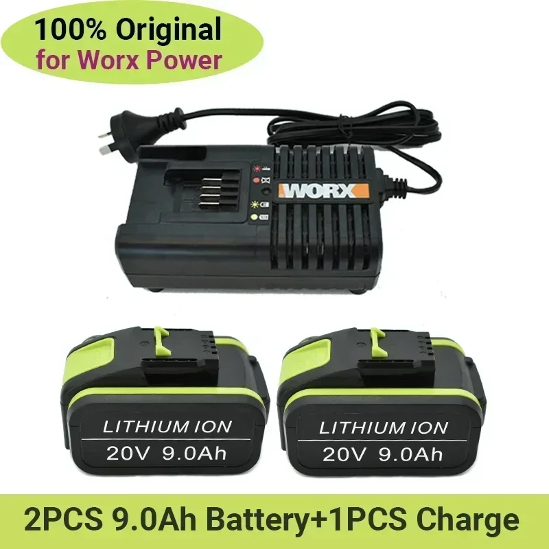 NEW 20V9000mAh Lithium Rechargeable Replacement Battery for Worx Power Tools WA3551 WA3553 WX390 WX176 WX178 WX386 WX678+Charger