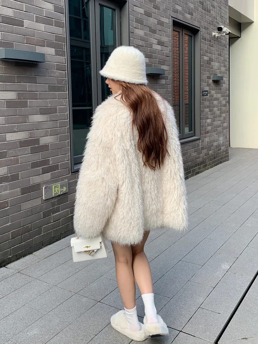 フェイクファートップコート レディース カジュアルシック ストレート ウェディング ユニセックス ヨーロピアンスタイル マルチポケット 蝶ネクタイ 調節可能な襟 オールマッチ