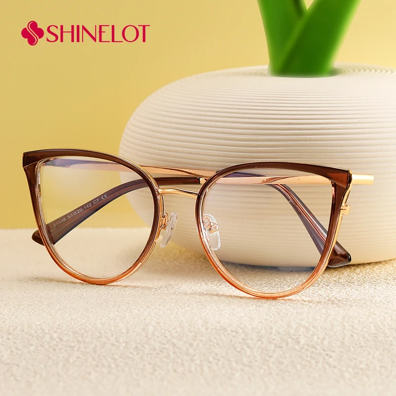 

81138 New Glasses for Women Literary Female Cat Eye Eye Protection Eyeglasses Light Luxury Eyewear Girlfriend Gift