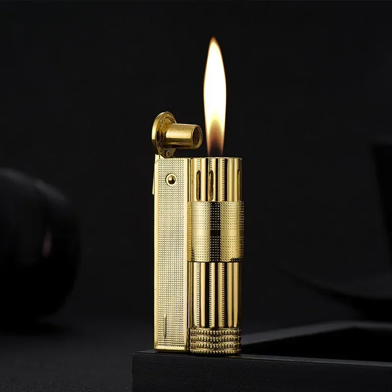 Classic Copper Kerosene Lighter Gasoline Vintage Style Oil Petrol Refillable Flint Ignition Grinding Wheels Smoking Accessories