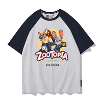 Disney Summer Baby Girls 100% Cotton Clothes Kid Zootopia Judy Hopps Nick Wilde Printed T-shirts Children Boy Short Sleeve Top
