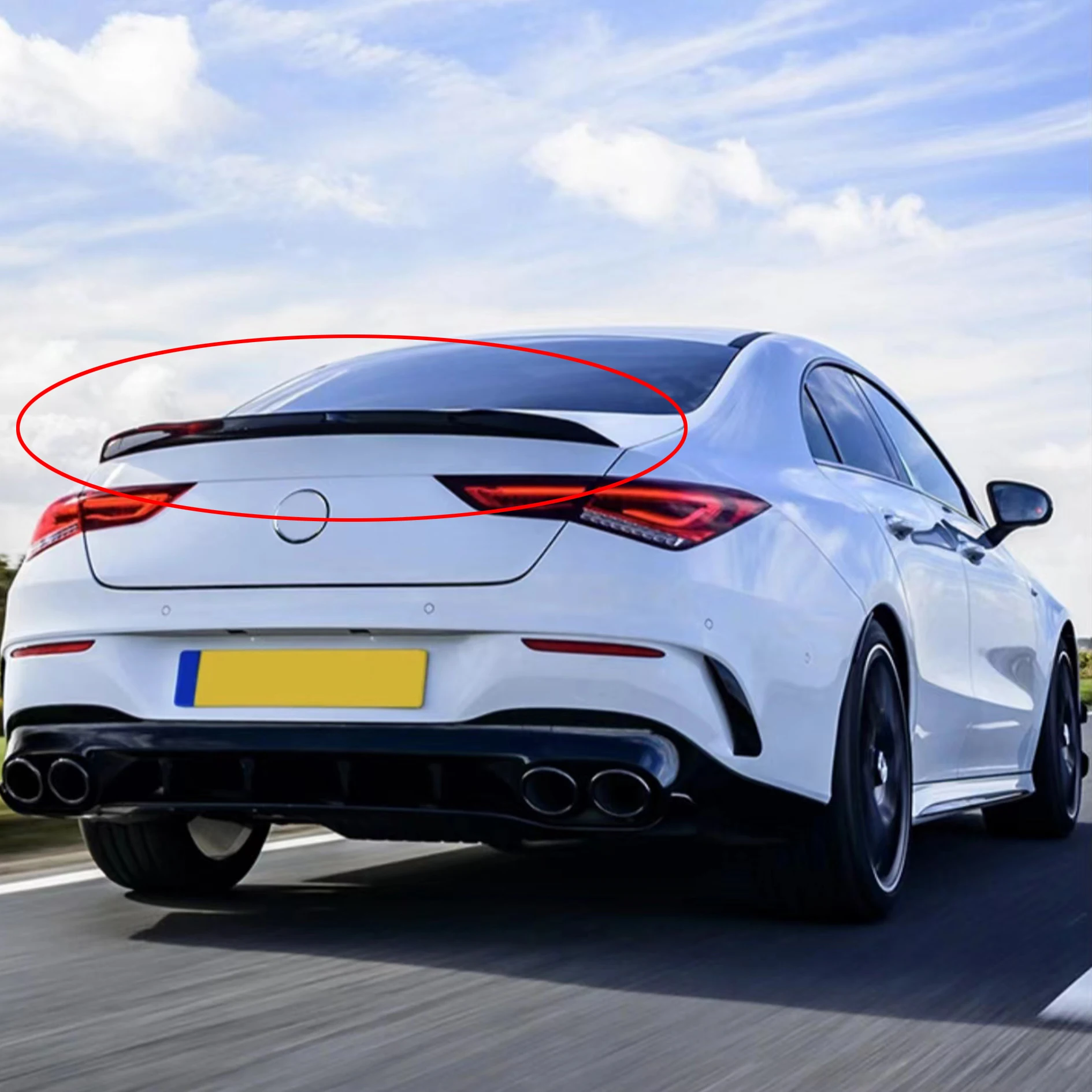 Suitable for Mercedes Benz CLA W118 carbon black rear trunk lid spoiler body sports modification kit CLA250 CLA220 CLA2019 2020