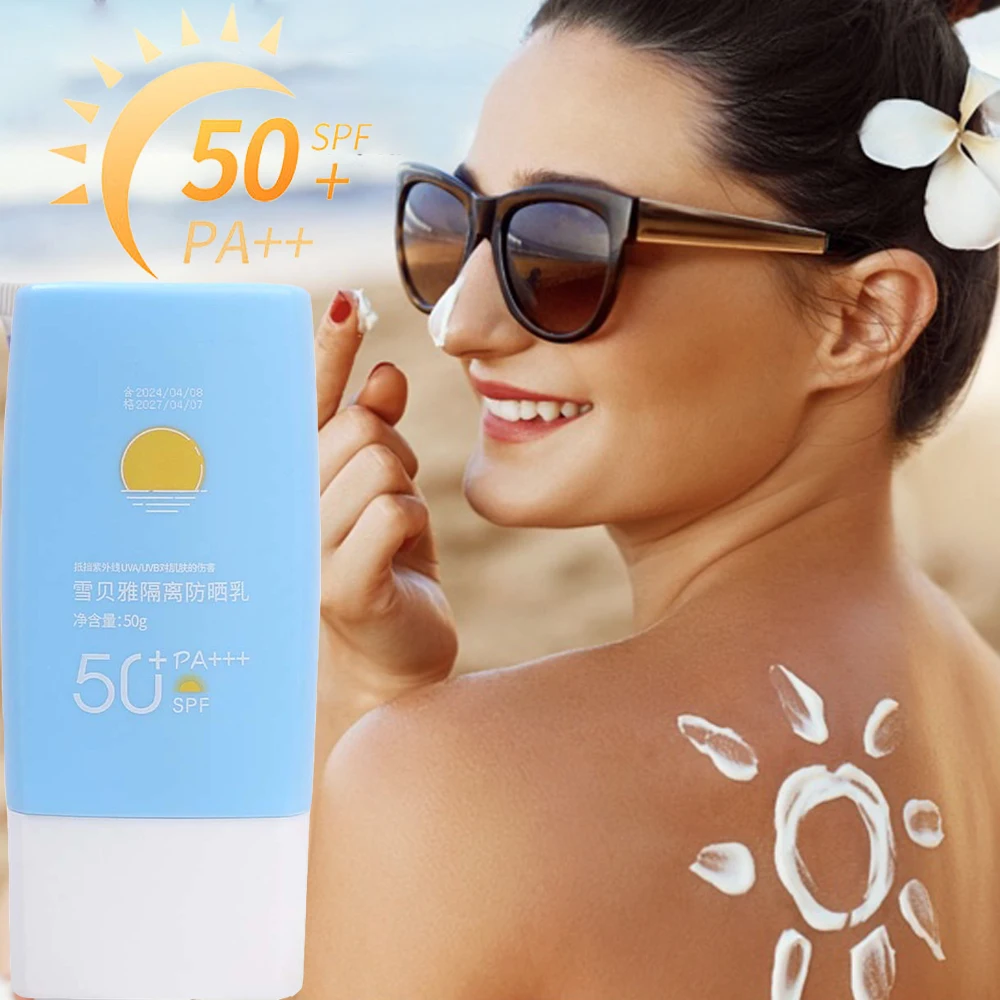 50g Waterproof Facial Body Sunscreen Lasting Sun Cream Sunblock Skin Protective Cream Anti Sun Facial Protection Cream SPF50+