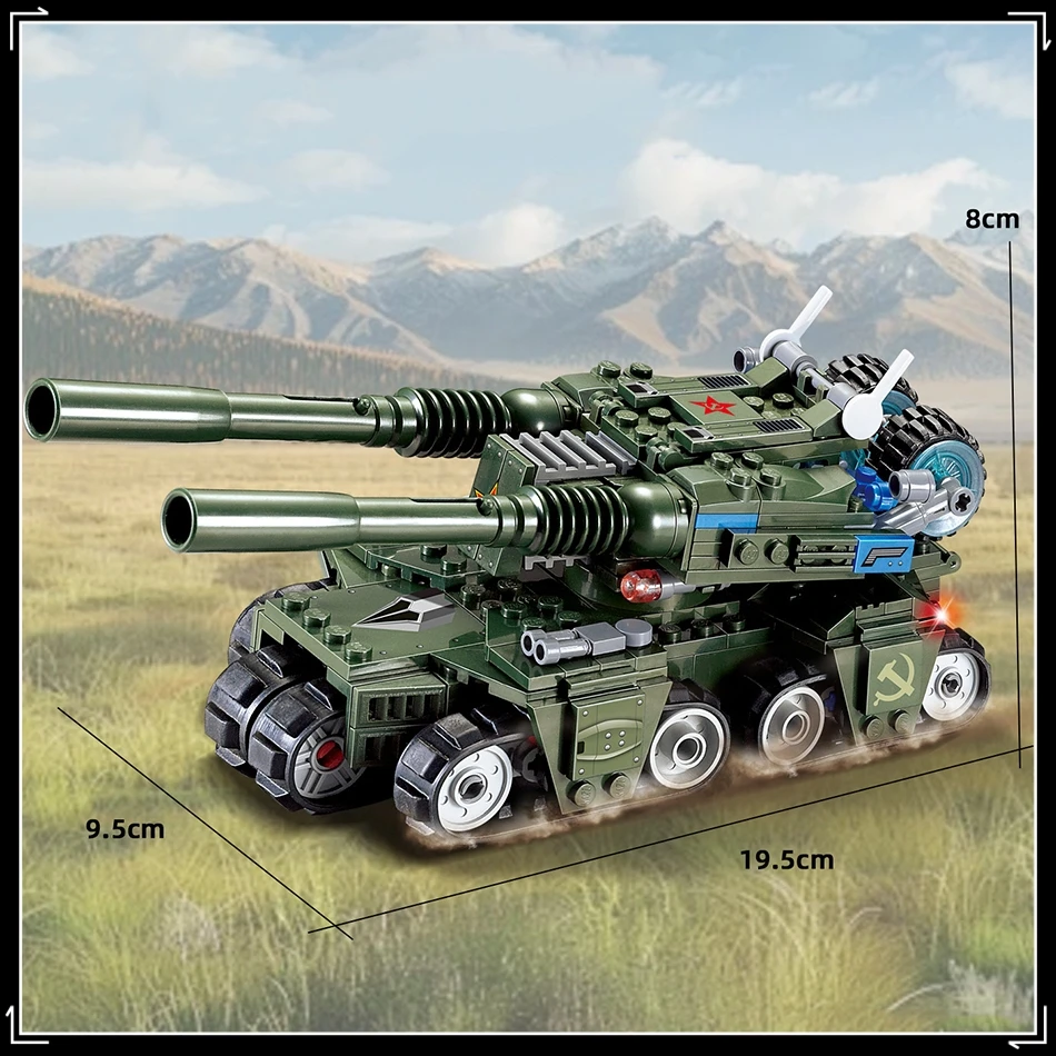 MOC Apocalypse Tank & Kirov Airship Building Blocks DIY Military Army Assembly Model Bricks STEM Educational Toys For Kids Gifts - Image 4