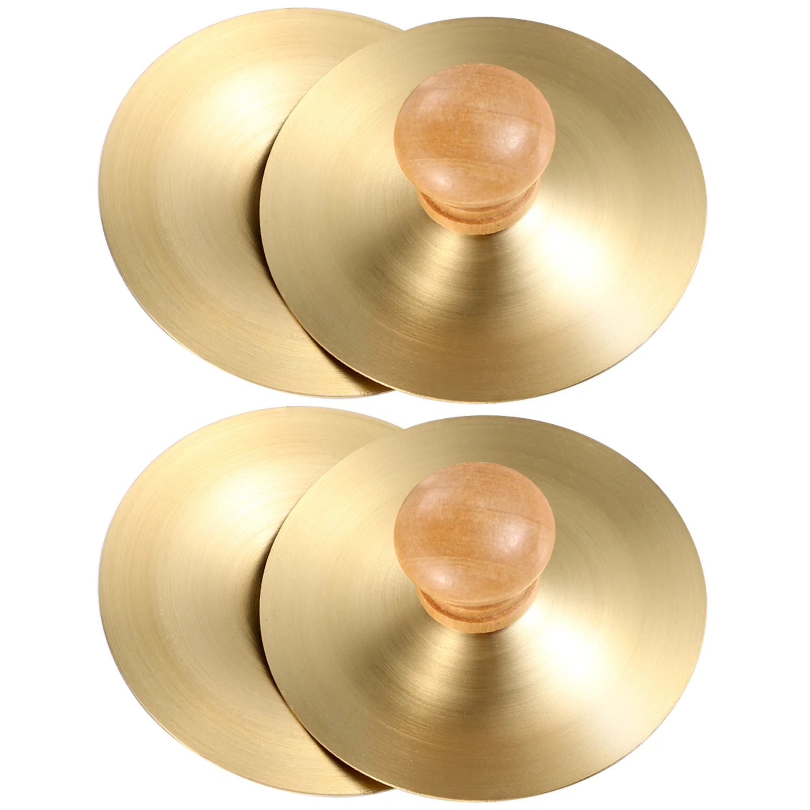 2 Pairs Kids Toys Copper Cymbal Finger with Handles Small Cymbals Musical Instrument Yoga Percussion Toddler