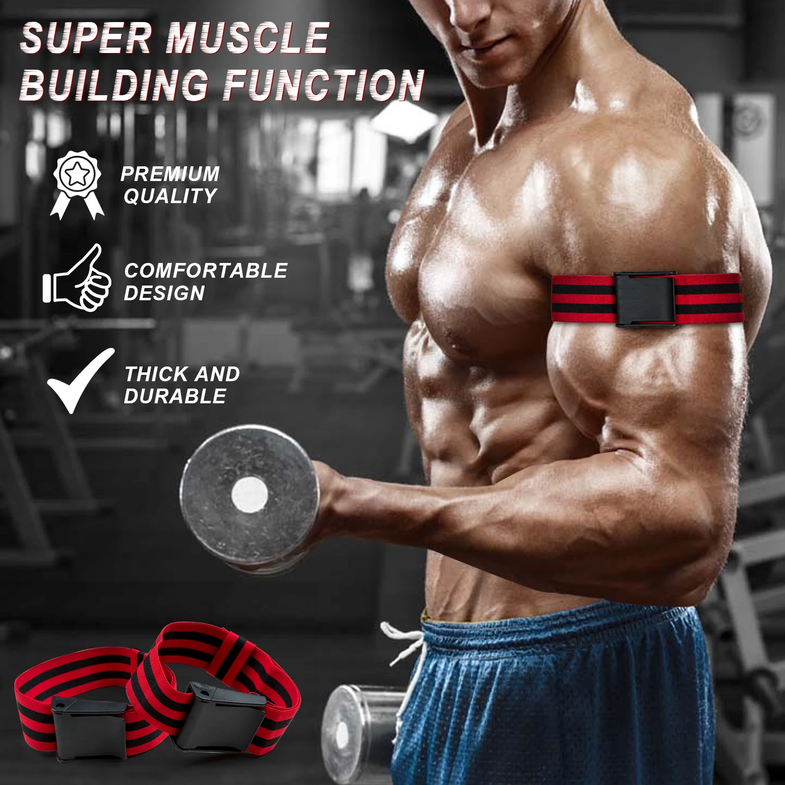 4 Pack BFR Booty Bands Men Women Arm Glutes Hip Occlusion Training Resistance Band Blood Flow Restriction Bands Workouts Fitness