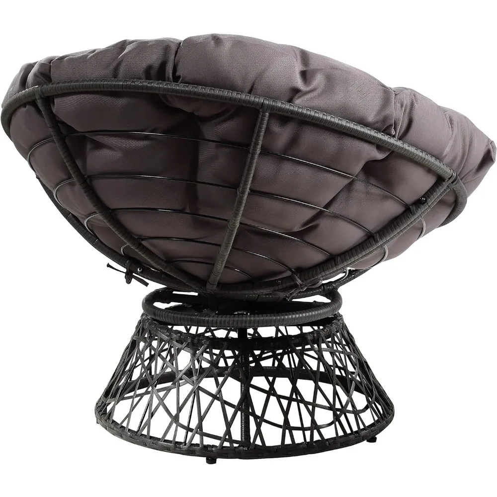 Chaise résistante à 360, cadre gris avec coussin gris