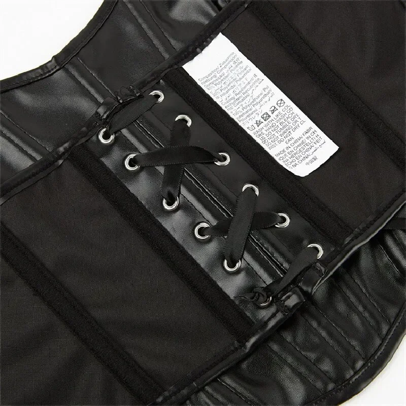 Sem alças fora do ombro espartilho de couro colheita topos rendas até espartilhos roupa interior feminino bustier curto overbust corpo shaper mais tamanho