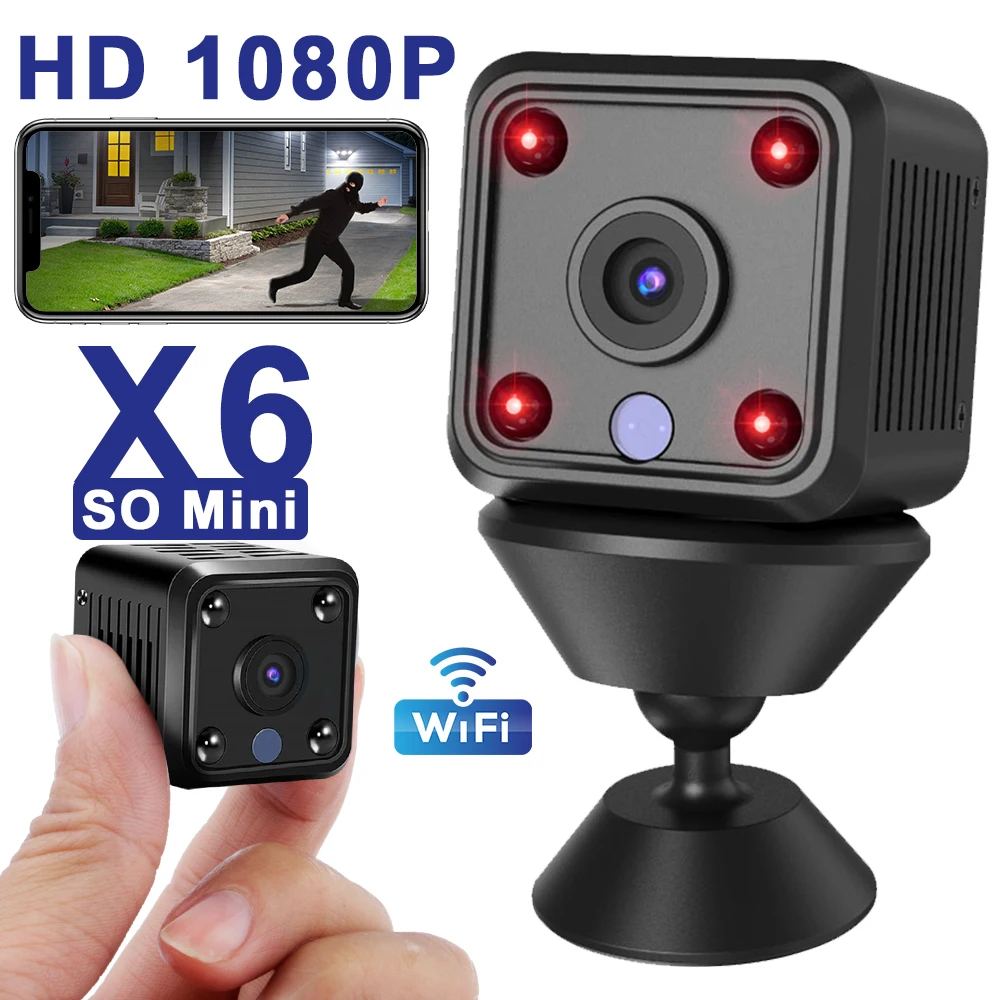 X6 Mini IP Cameras HD 1080P Wifi Sports  Wireless Security Surveillance Built-in Battery Night Vision Smart Home Cameras