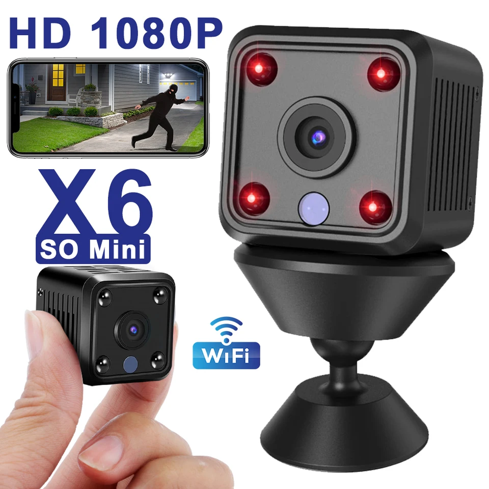 バッテリー内蔵のx6ミニIPカメラ,HD 1080p,ワイヤレスセキュリティ