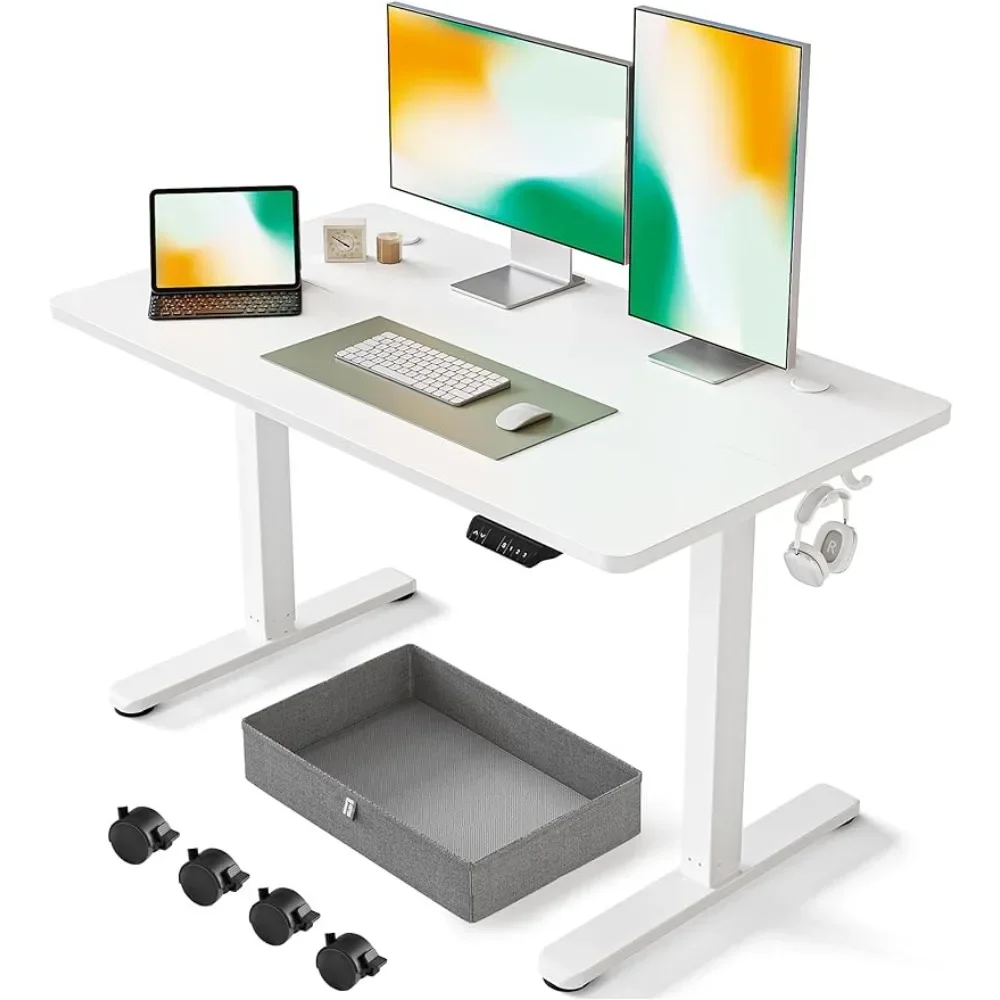 

48 X 24 Inches Standing Desk with Drawer, Adjustable Height Electric Stand Up Desk with Storage, Sit Stand Home Office Desk