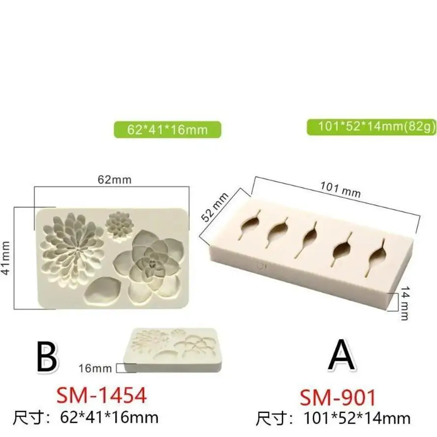 Baking Tools Cake Decor Molds Simulation Succulent Flower Plant Leaf Fondant Silicone Mold Diy Chocolate Cake Baking Molds Tools