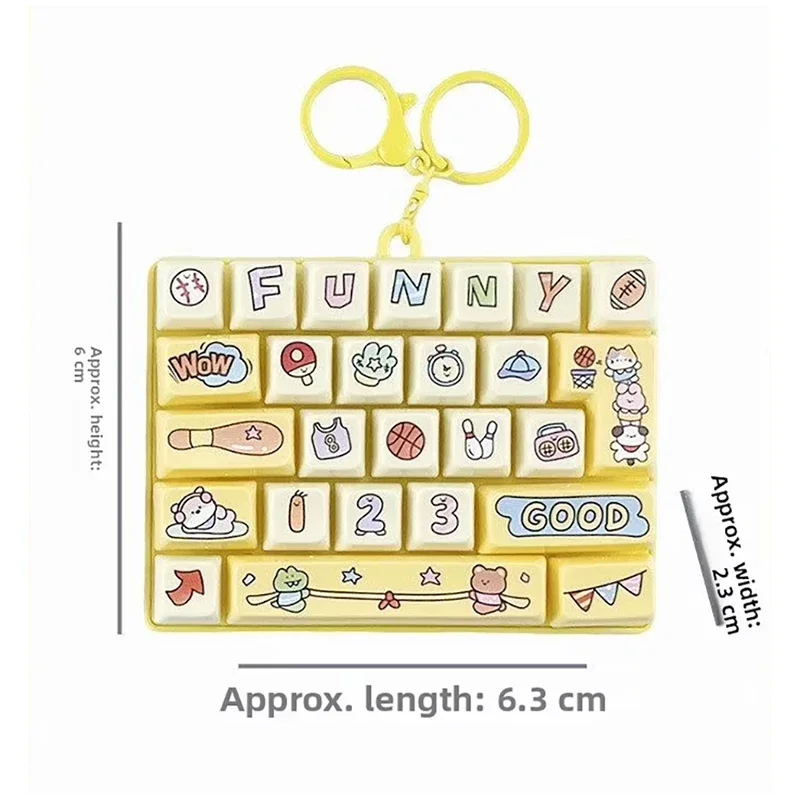 Fidget Clicker Mechanischer Tastatur-Schlüsselanhänger Mini 26-Tasten-Tastenkappen-Anhänger Kreatives Büro-Schreibtisch-Dekompressions-Gadget Geschenk – Detail 1