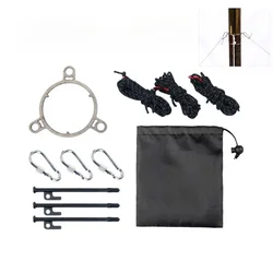 Outdoor Wood Stove Chimney Accessories Stainless Steel Chimney Fixing Ring Ground Nail Wind Rope Pipe Fixing Accessories New