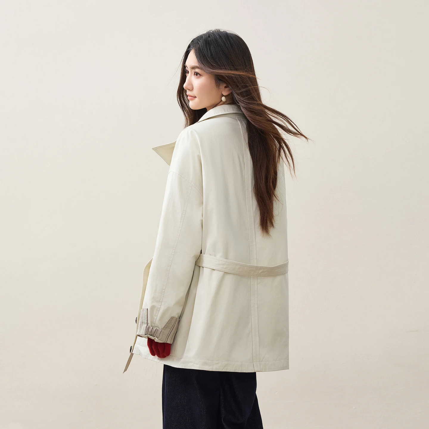 SENTUBILA Women's Winter Down Jacket 2026 New Mid Length Loose Commuter White Duck Down Versatile Daily Warm Outerwear W64YA7699