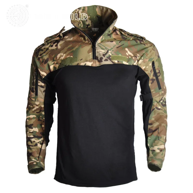 Bionic Training Camouflage Clothing Outdoor Fitness Trekking Hunting Tactical Military Combat Tops FG Long Sleeve Shirts