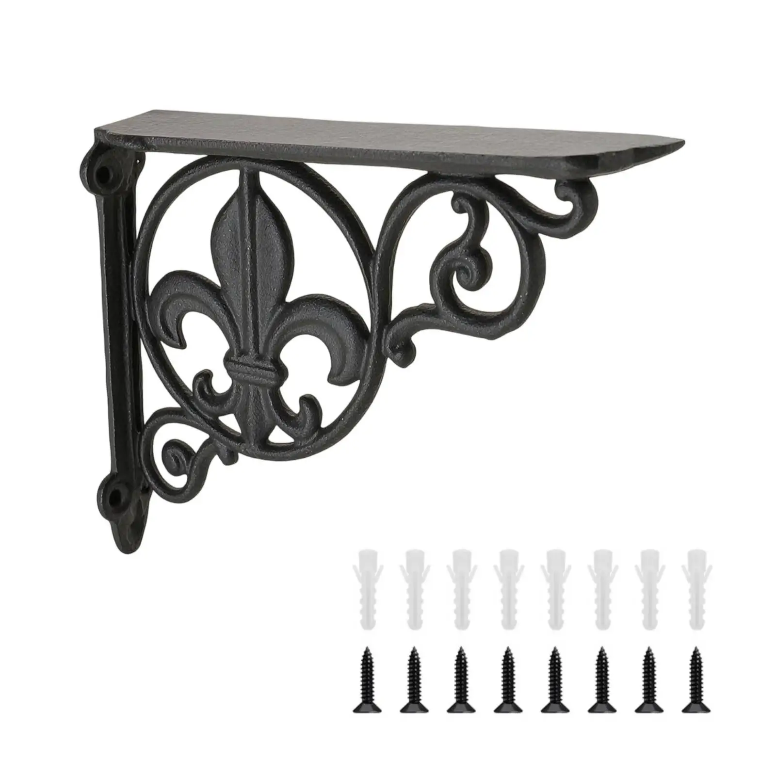 Classic Cast Iron Decorative Wall Shelf Bracket Angel Accent Robust Support for Kitchen Rustic Display Shelves