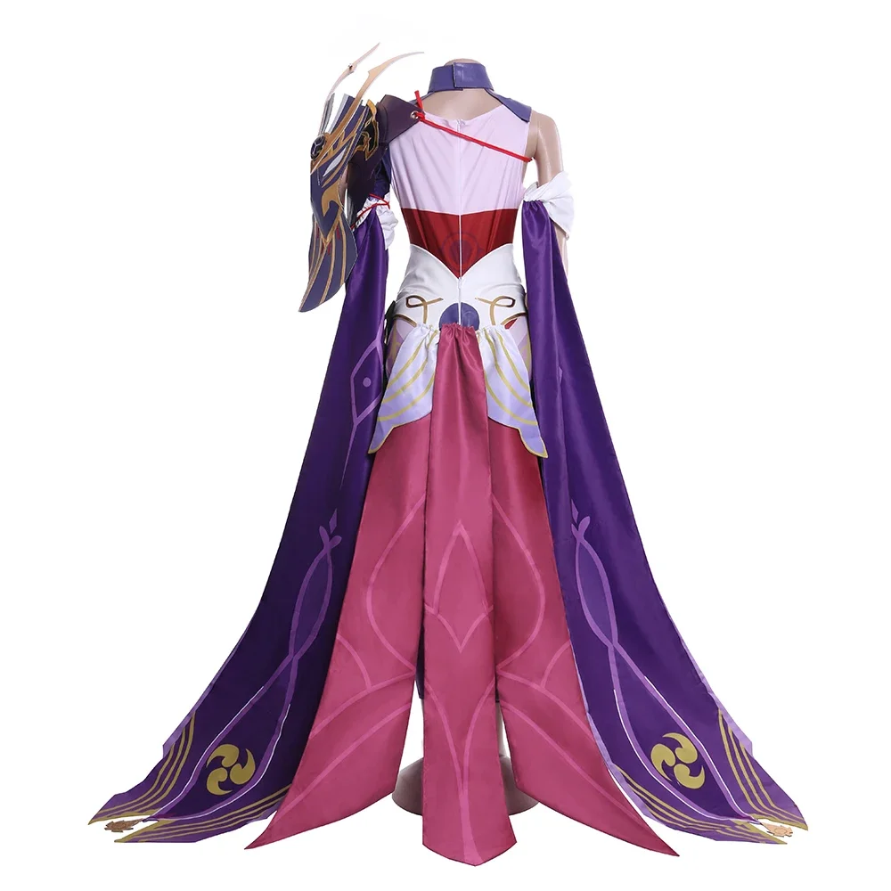 Raiden Shogun costumi Cosplay New Genshin Impact Game Cosplay Long Purple Halloween Woman Raiden Shogun Costume Set