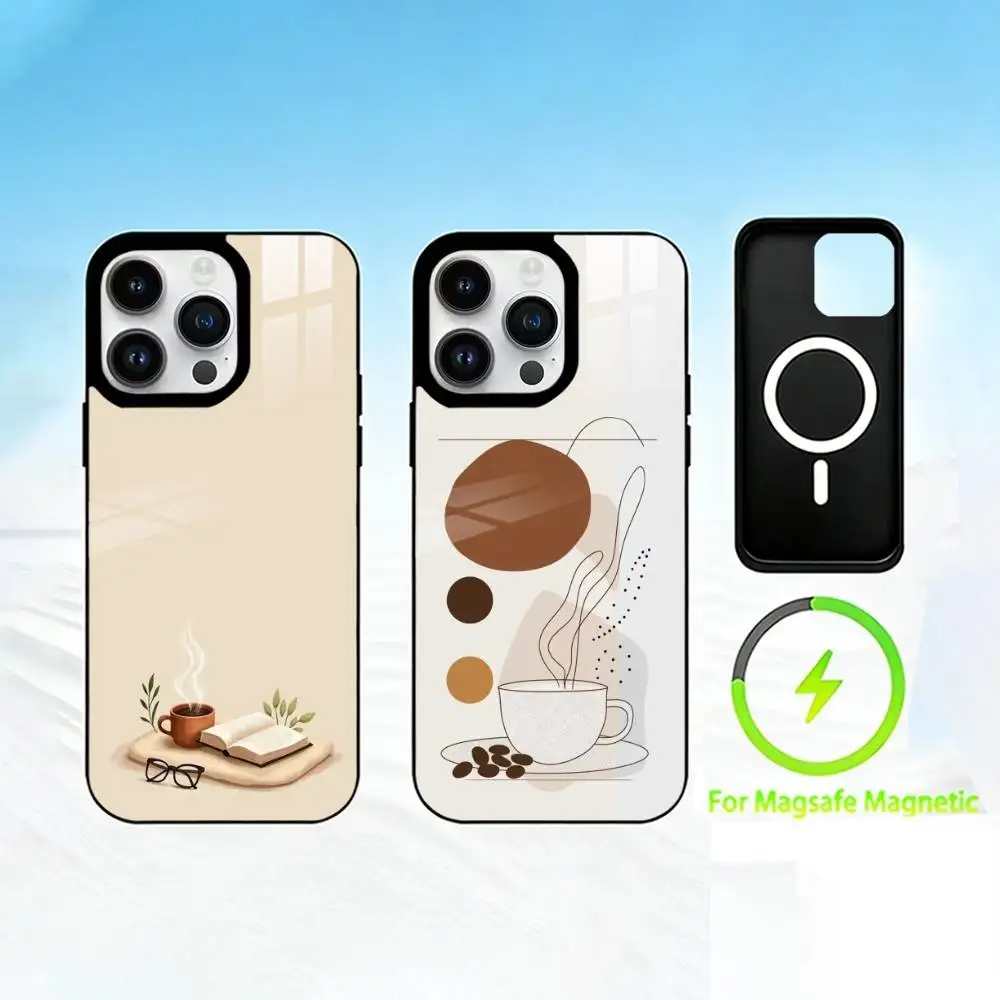 

C-coffee Phone Case For iPhone 17 16 15 14 13 12 Pro Max Plus for Mirror Wireless Magnetic Cover