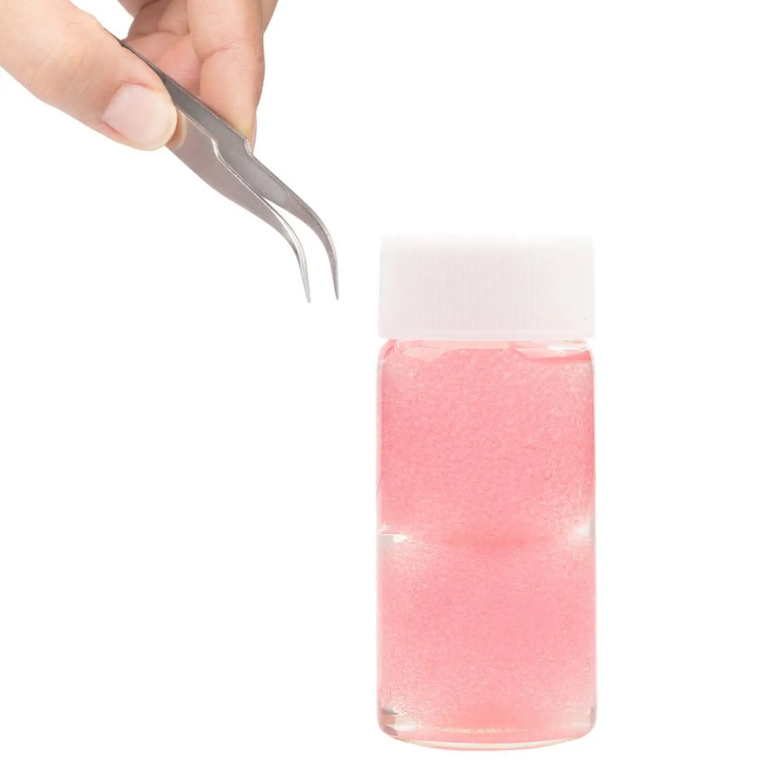 再利用可能なピンクのまつげピンセット洗浄ツール、まつげエクステピンセットクリーナー、オーガナイザー付き、家庭用およびサロン用