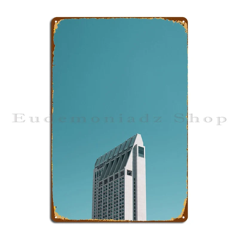 Skyscraper Metal Plaque Poster Printing Mural Garage Print Home Tin Sign Poster