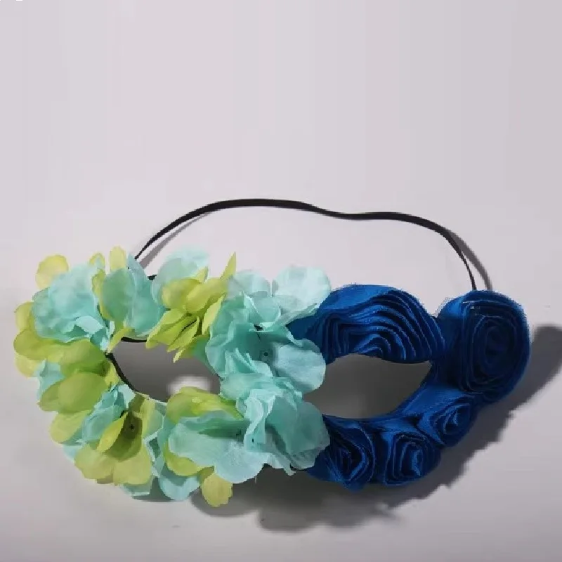 

Flower Half Face Couple Beauty God Party Adult Mask, Flower Fairy Dance Stage Decoration Mask