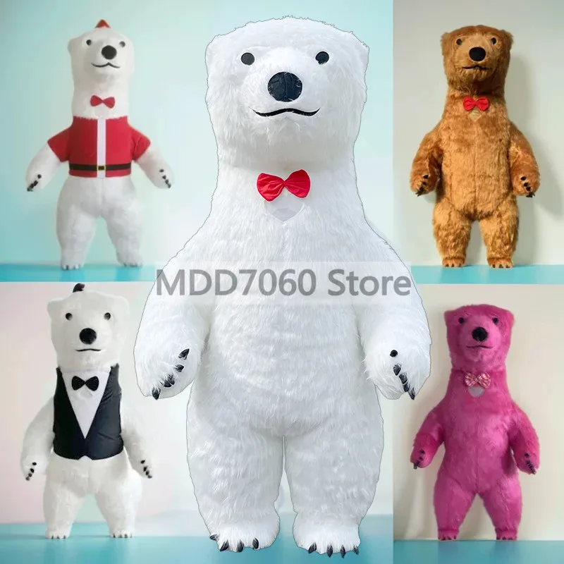 

White Bear Mascot Inflatable Clothing Birthday Party Performance Adult Walking Carnival Activity Role Playing Costume Polar Bear