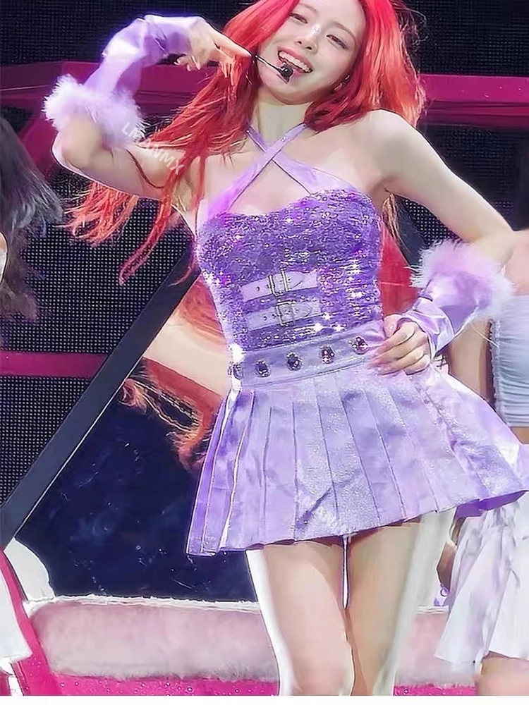 

Бар Gogo Фиолетовый блестящий набор Джазовое ведущее танцевальное представление Сервер песен