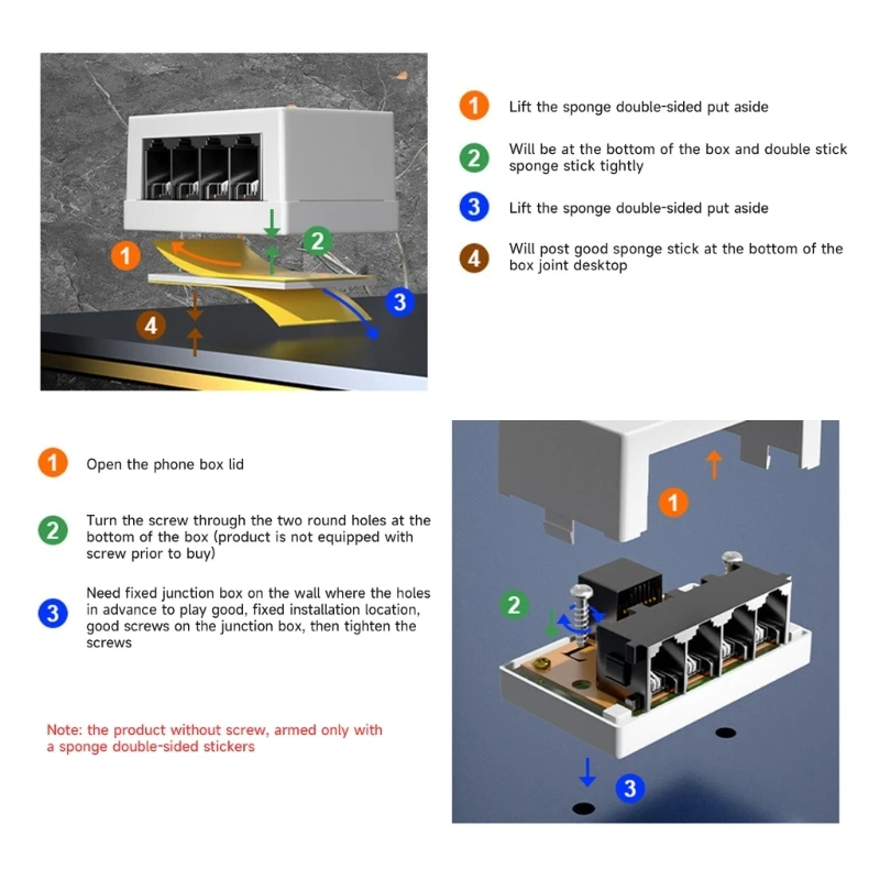 XD99 One-to-Four RJ45 to RJ11 4-Way Adapter Netword to Telephone Adapter Splitterfor Efficient Communication Accessory