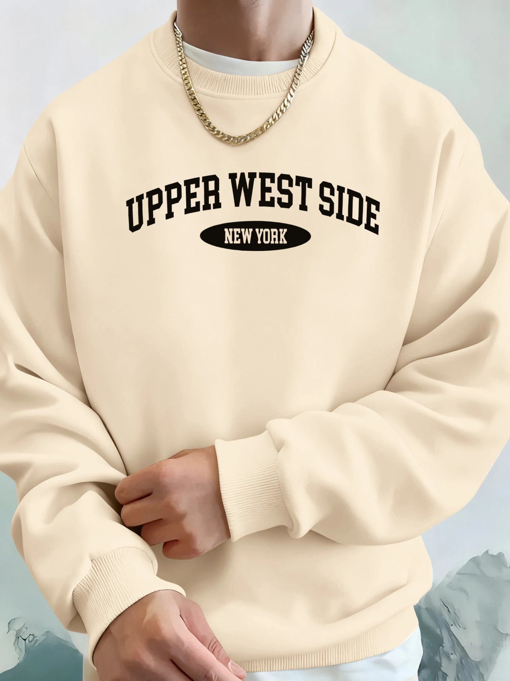 Kreative Upper West Side New York Print Unisex Kleidung Straße All-Match Hoodies Tasche Sport Sweatshirts Fleece Basic Tops Mann