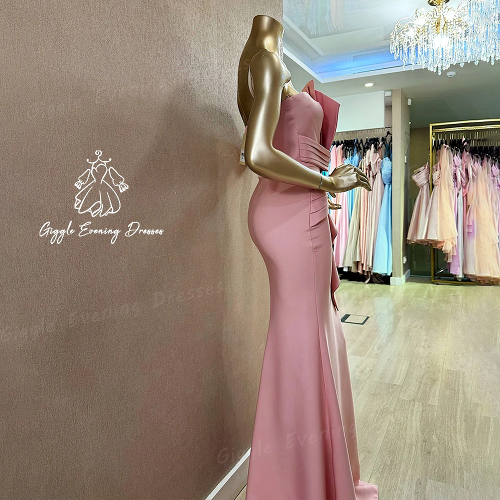 Giggle Strapless Bow Arabia Floor-Length elegant party dresses woman 2024 Mermaid Close-fitting luxury Evening Gown فساتين سهرة