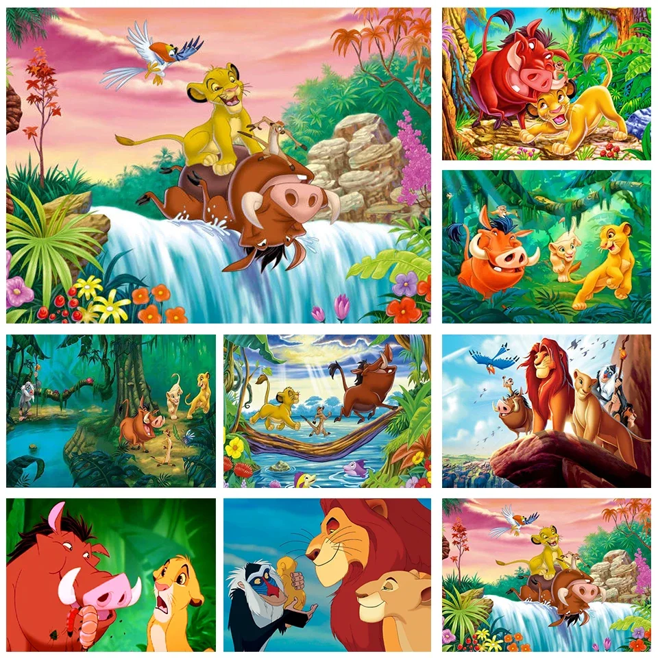 رسوم ديزني الكرتون الأسد الملك جدار الفن ، سيمبا قماش اللوحة ، الشمال الملصقات والمطبوعات ، ديكور غرفة المعيشة ، جدار الصور #1