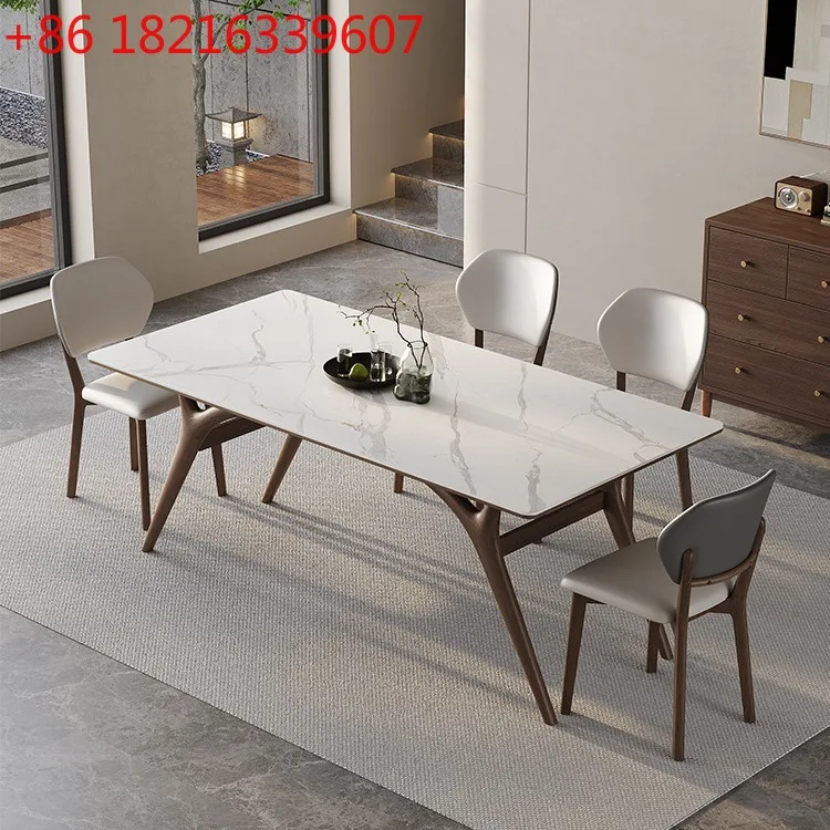 

Скандинавский обеденный стол и стулья из цельного дерева, современный простой прямоугольный ясень, бытовая маленькая квартира, большая квартира