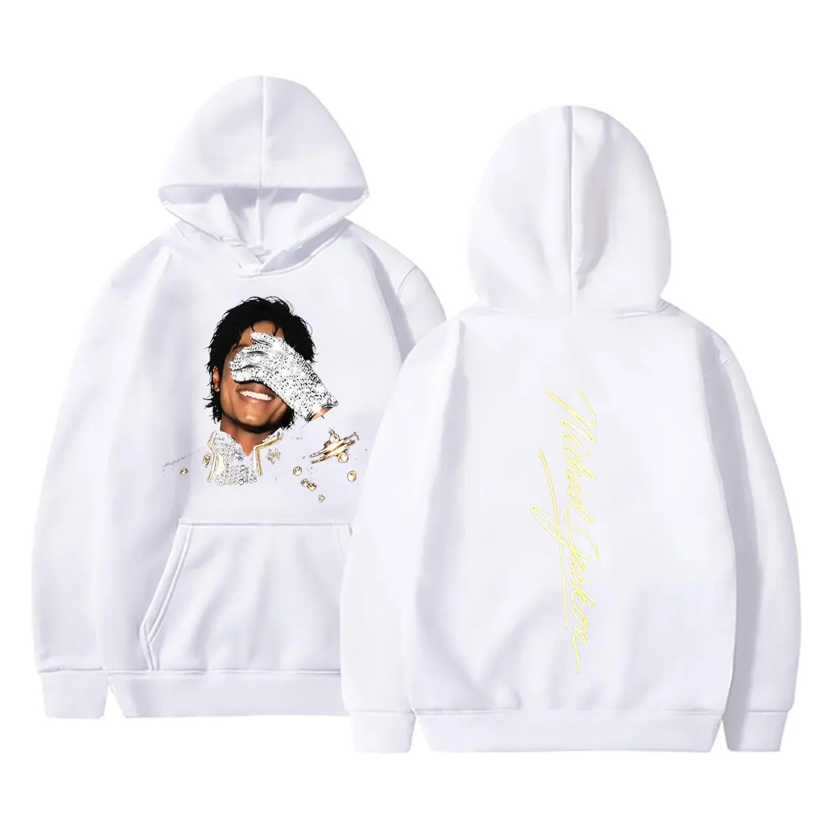 Michael Jackson Face Graphic Hoodie Herren Damen Retro Gothic Rock Sweatshirt Herrenmode Hip Hop Oversized Pullover Streetwear – Detail 6