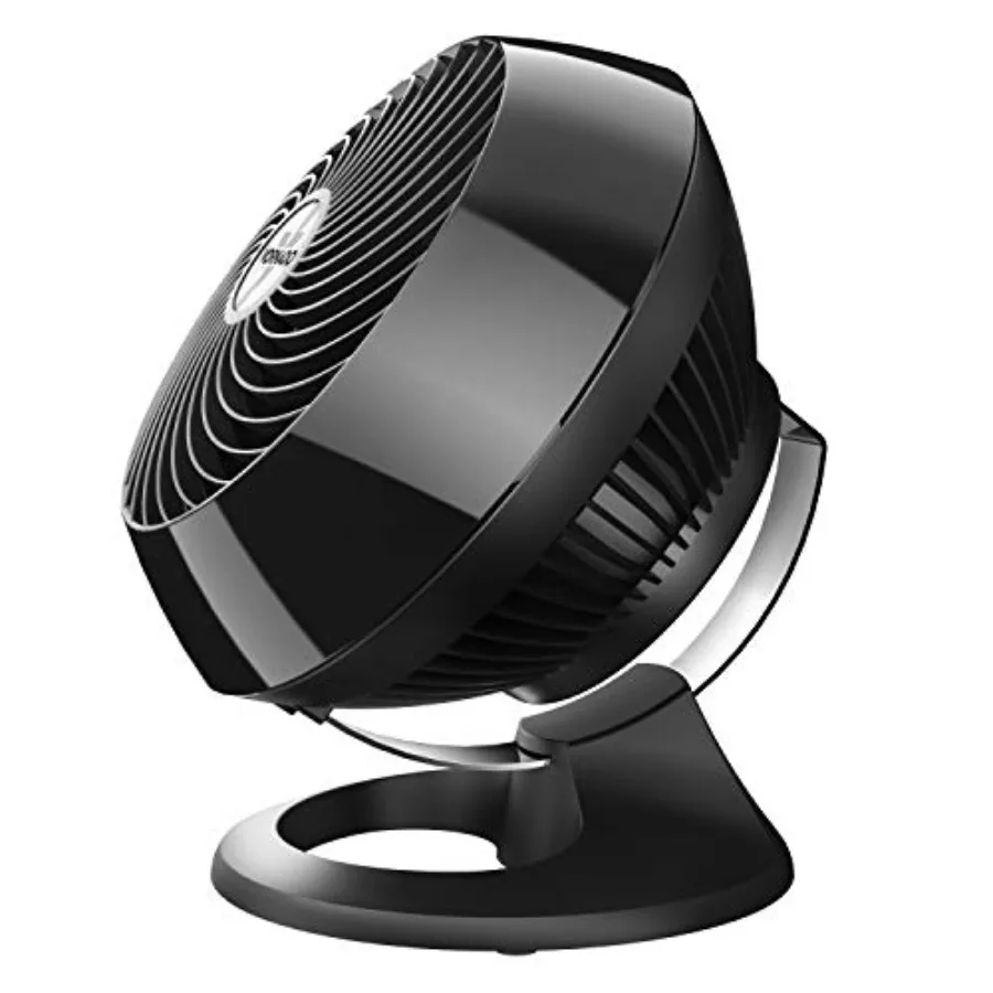 

Medium Air Circulator Floor Fan for Bedroom Office Dorm Room, Metal Black Fan with 4-Speed Quiet Operation and Chrome Glide Bar