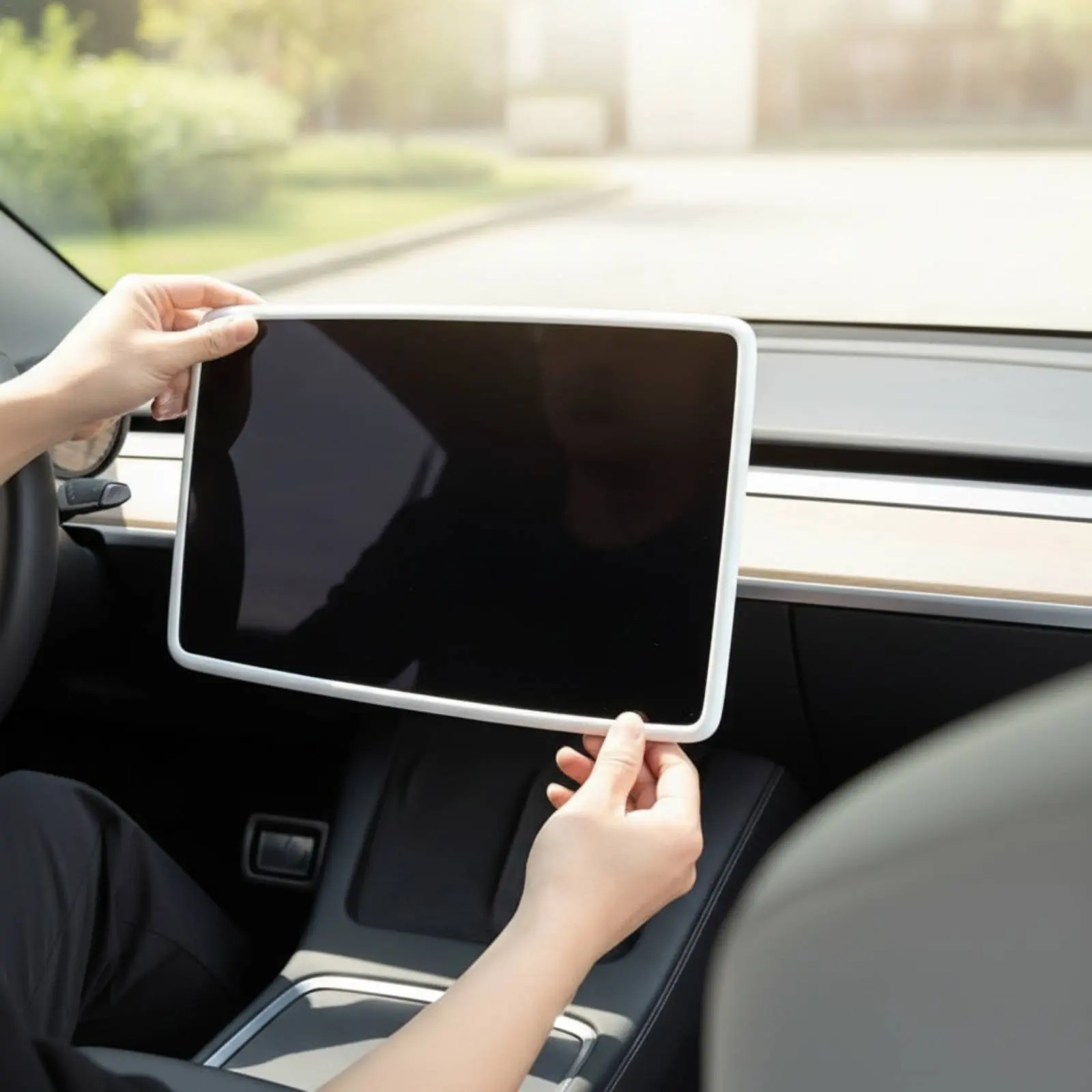 

Screen Border Protector Flexible Dashboard Screen Border Protector Silicone Display Bezel Decorative Automotive Interior