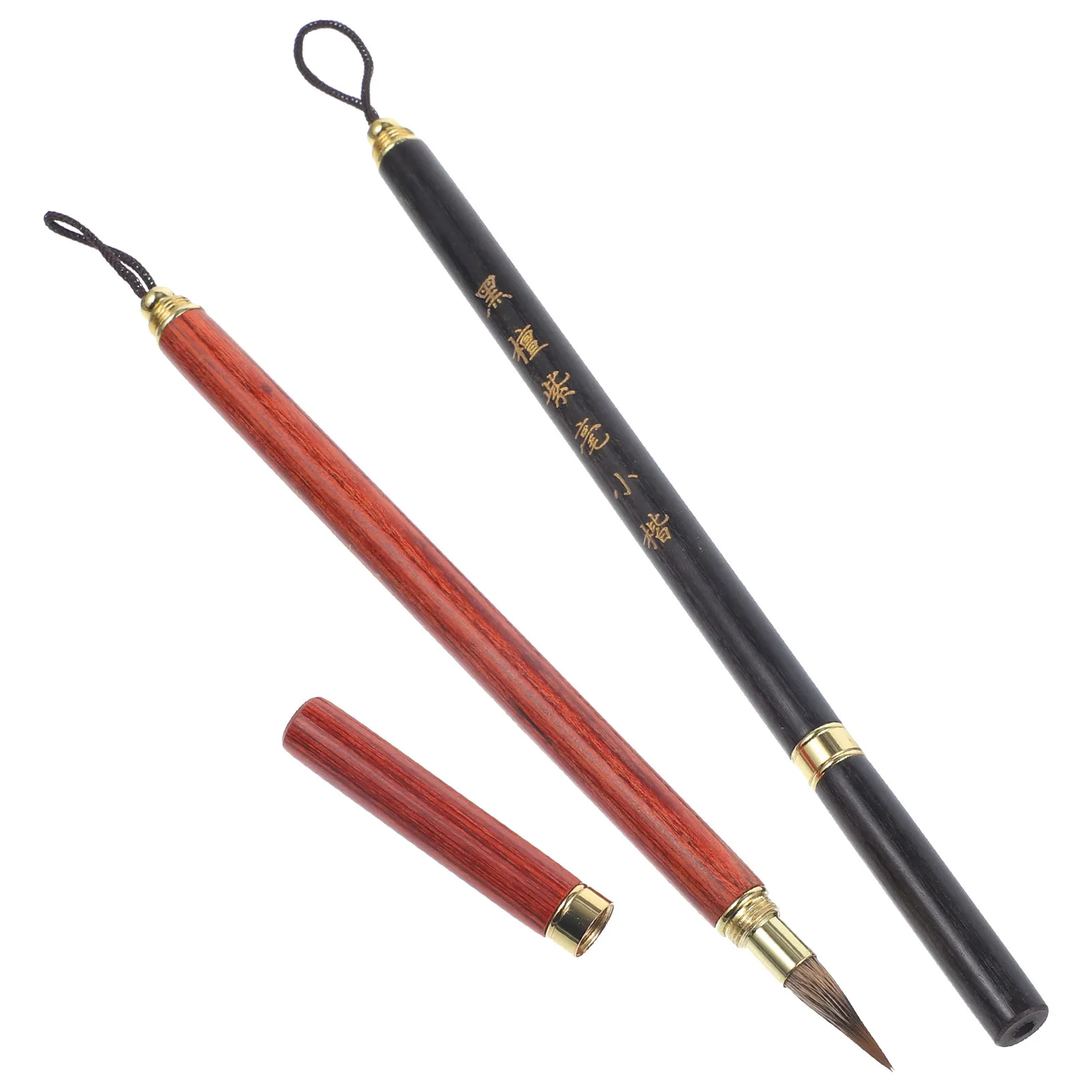 

Набор из 2 каллиграфических кистей из волчьего ворса, традиционные китайские кисти суми для начинающих, детей и студентов, гибкая мягкая щетина, деревянная ручка
