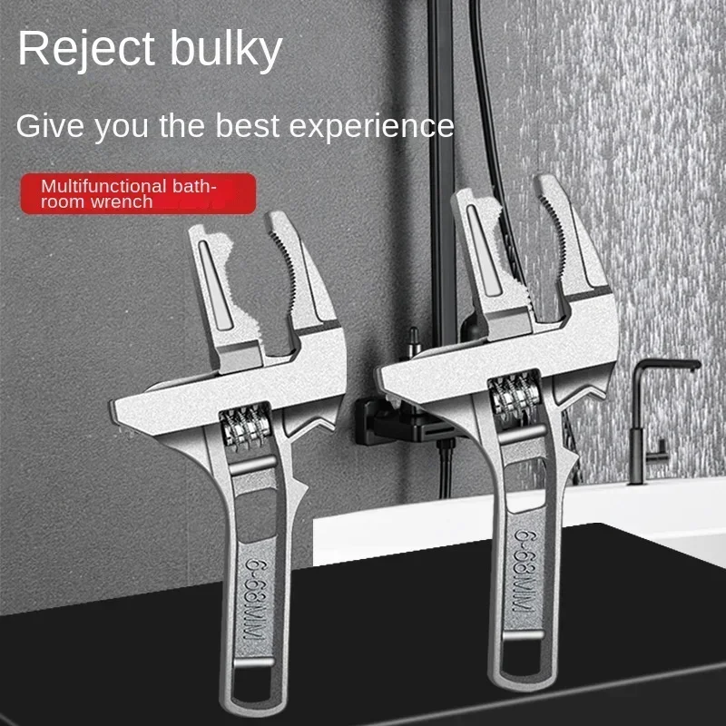 Hardware Tool Adjustable Spanner Large Opening Wide Wrench for Jaw Pipe Nut Key Universal Repair Tool Kitchen Bathroom Hand Tool