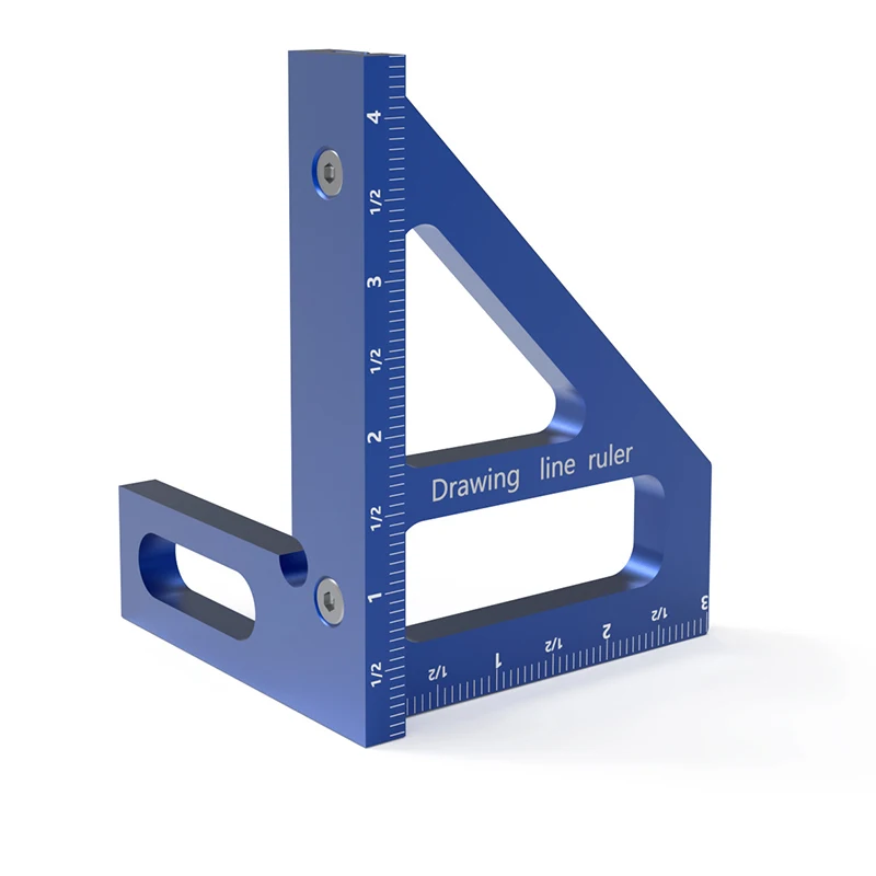 Falegname quadrato-lavorazione del legno goniometro quadrato in alluminio mitra triangolo righello 3D Multi angolo 45/90 gradi Layout righello di