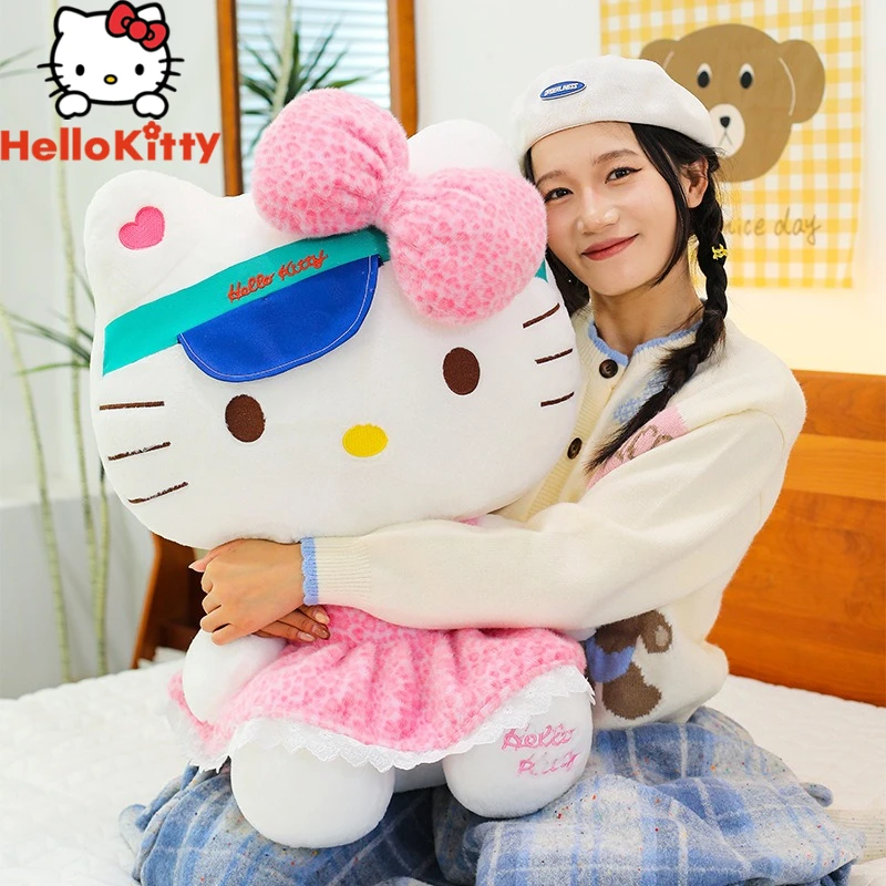 

80 см большой размер Hello Kitty плюшевые игрушки Sanrio Peluche мультфильм аниме плюшевые кавайные украшения удобная мягкая кукла игрушка в подарок