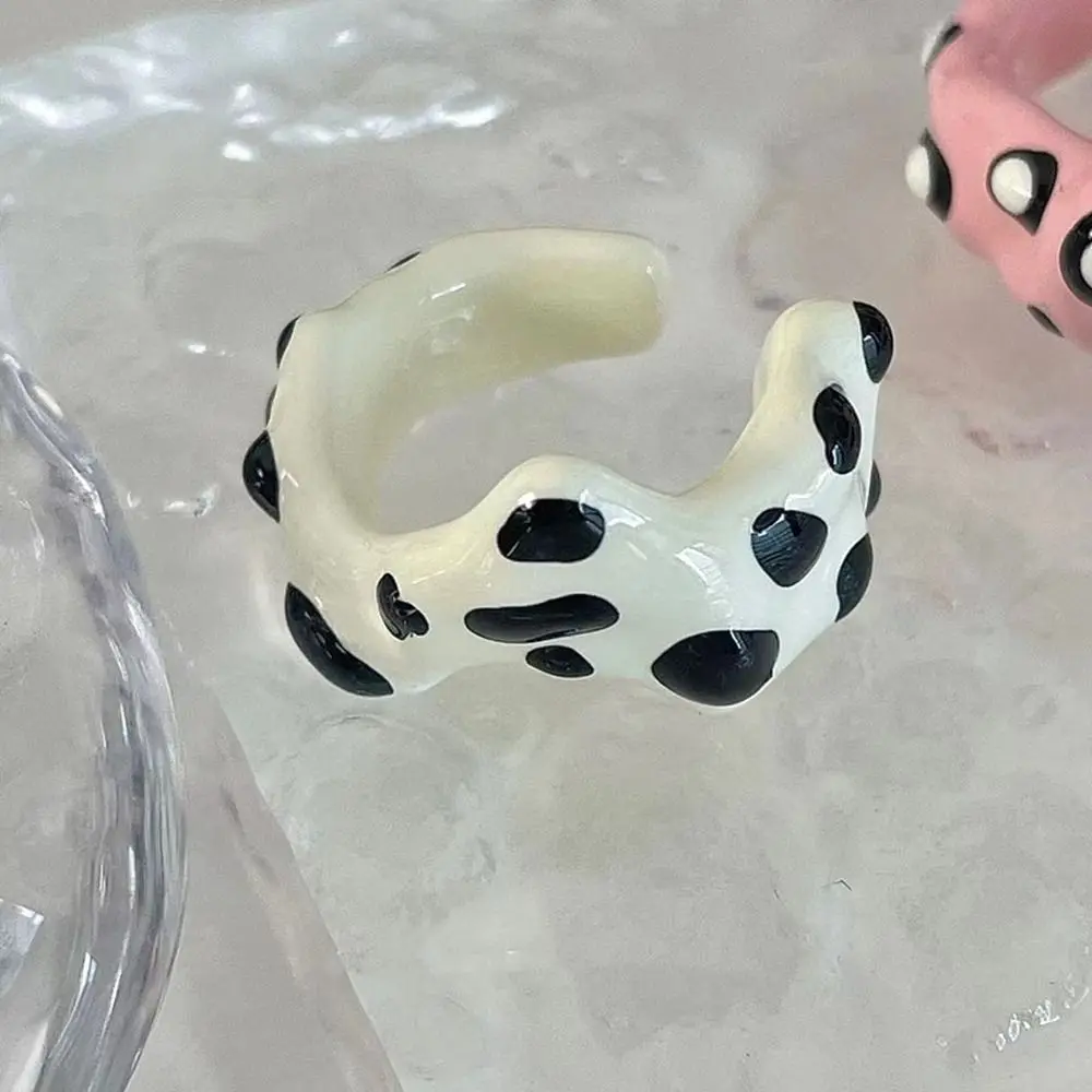 Opening Ring Ins Style Y2K Niche Design Stripe Oil Dropping Process Fashion Jewelry Vintage Ring Women Ring Korean Style Ring
