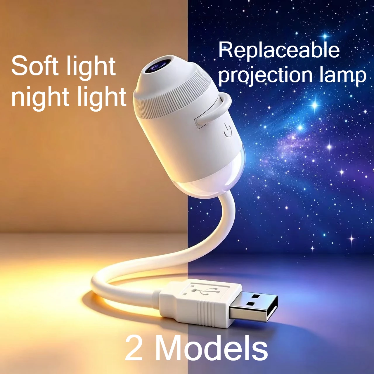 Upgraded 2 Mode Hd Smart Dynamic 5d Holographic Night Light Projector USB Hd Star Projector 360° Adjustable Galaxy Car HomeDecor